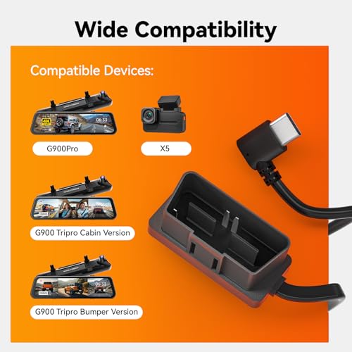 Image of WOLFBOX USB C 4A OBD Hardwire Kit 11.48ft for All WOLFBOX Dash Cams, Converting 12V-24V to 5V, with Battery Drain Protection