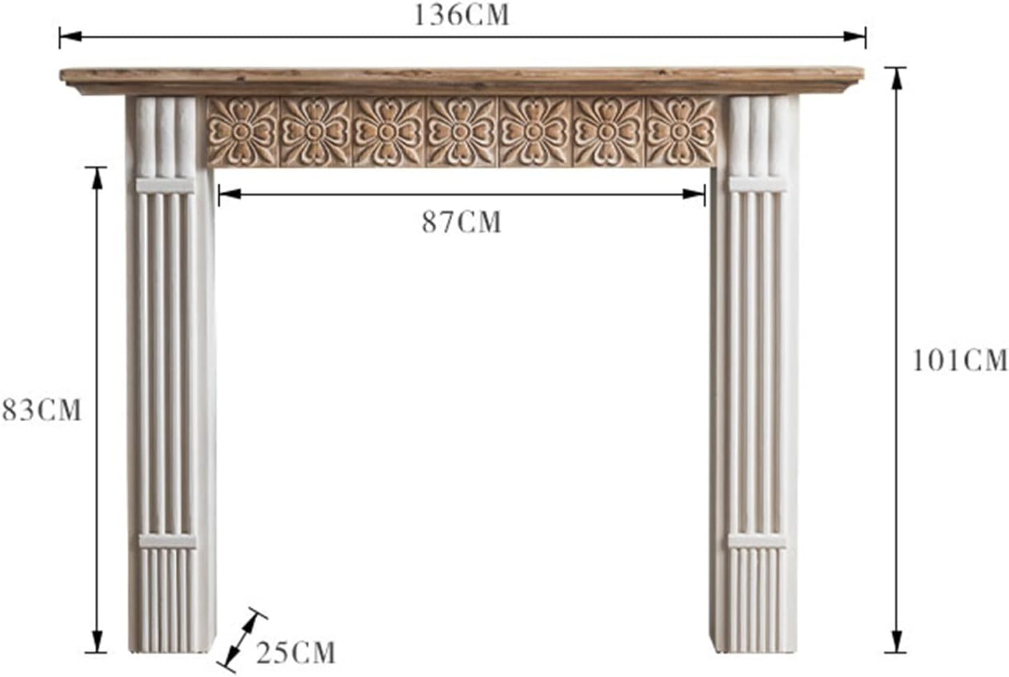 Fireplace Surround Vintage Fireplace Stove Mantel Surround Decorative Cabinet White Carved Living Room