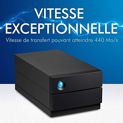 LaCie 2big RAID 16 To disque dur externe de bureau HDD Thunderbolt 3 USB C 7 200 trmin disques d'entreprise pour Mac et PC services Rescue valables STHJ16000800 - vue 7
