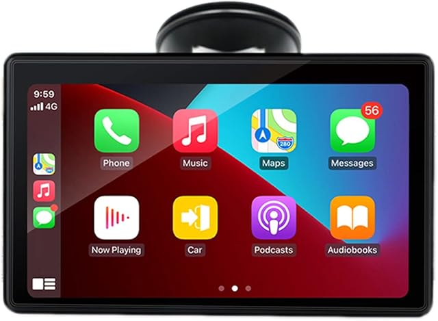 Bezprzewodowy Apple Carplayer Android Auto Monitor, 7" ekran dotykowy Full HD Przeno?ny odbiornik radia samochodowego, samochodowe stereo z ??czem lustrzanym, zamontowana przednia szyba Bluetooth