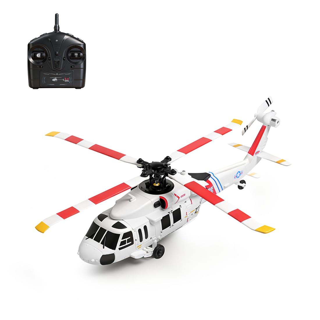 Palapozzy WL K270 UH-60L 2.4G 4CH 170-Class 4-Rotor Flybarless Realistic Helicopter Model with Barometric Altitude Left/Right Hand Throttle Adjustment (Optical Flow RTF Version) + Battery