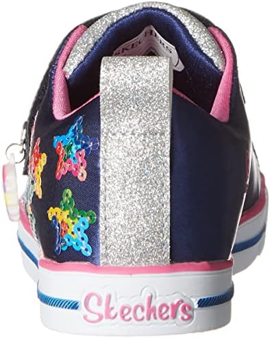 Skechers Kids Girls Sparkle LITE Sneaker, Navy/Multi, 1 Little Kid | Image 2