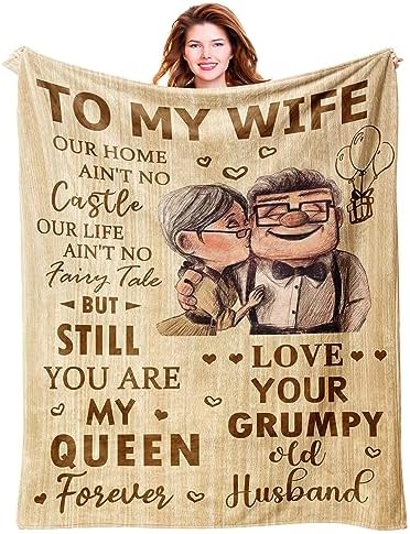 Gifts for Wife Blanket 60’’X50’’, Anniversary Blanket Gift for Her, Wife Birthday Gift Ideas, I Love You Gifts for Her, Wedding Anniversary Romantic Gifts for Wife from Husband