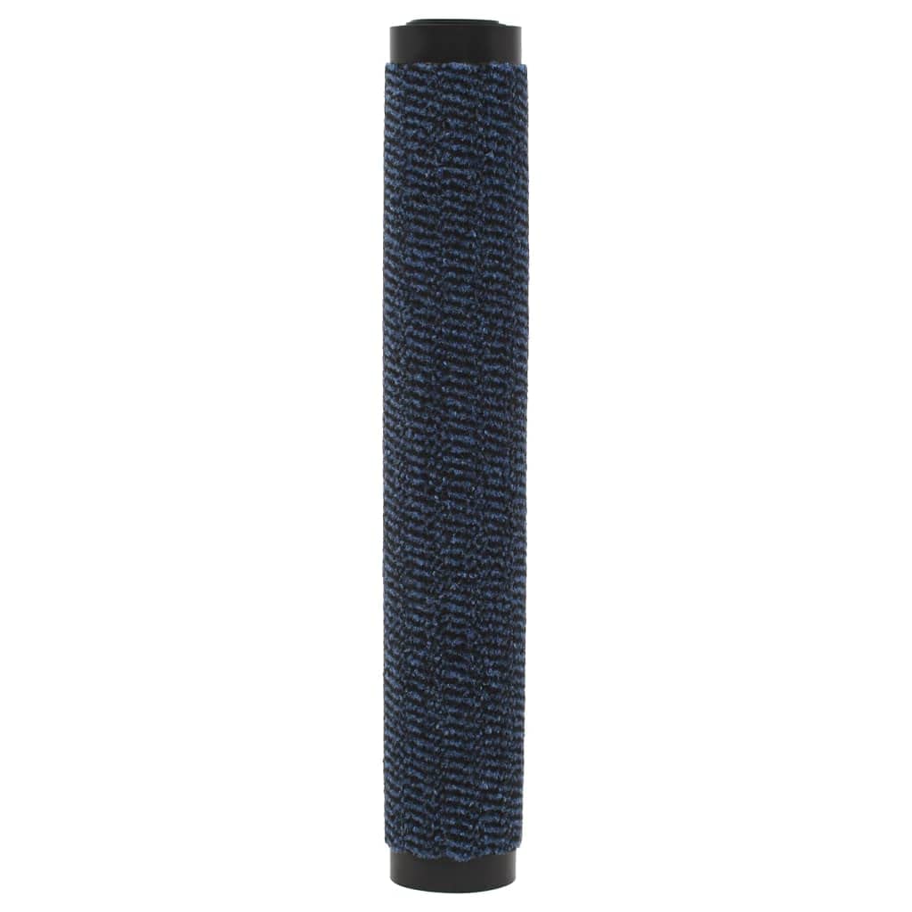Zerbino "tufted", 60 x 180 cm, blu, robusto polipropilene con fondo in gomma antiscivolo, design moderno, per corridoio, ingresso e terrazza coperta