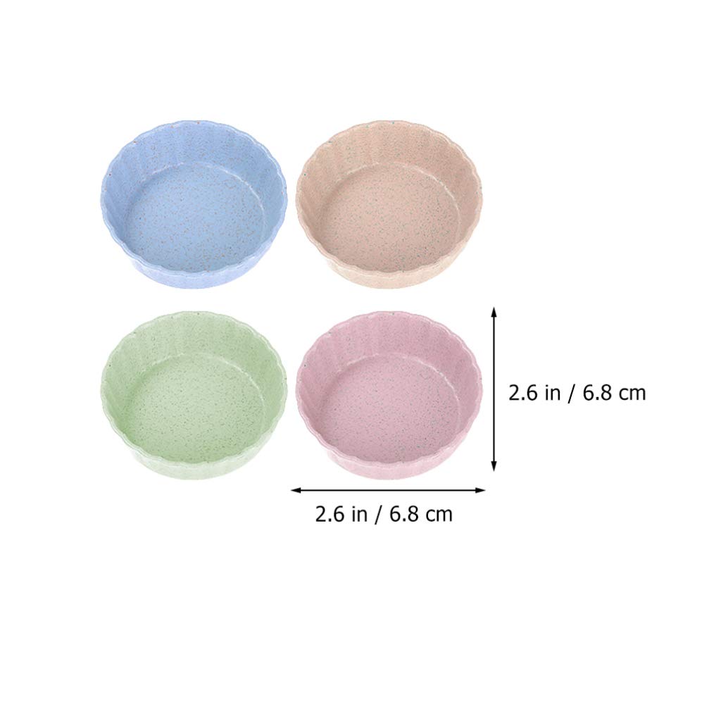 Hemoton 16pcs Wheat Straw Seasoning Dish Spices Wheat Plates Heart Condiment Dishes Cute Dipping Bowls Leaf Saucers Dishes Flower Seasoning Dish Household Dipping Dish Mini Japan