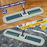 104cm Commercial Mops for Cleaning Floors, VIIWII Large Industrial Flat Mop with 150cm Long Handle 2 Heavy Duty Reusable Cotton Pads for Warehouse, Office, Hotel - Image 2