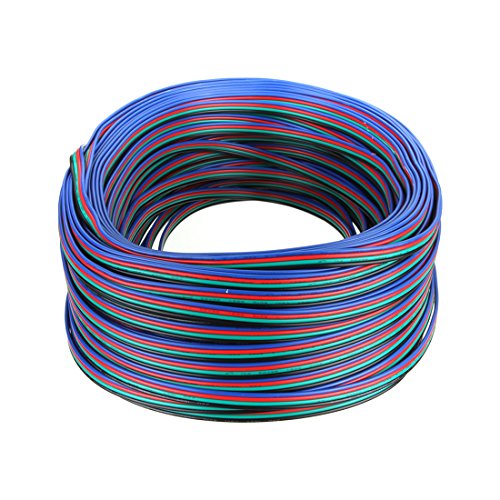 HKBAYI® 100M 328FT 4-Pin RGB Extension Wire Cable for 3528 5050 LED Strip Light