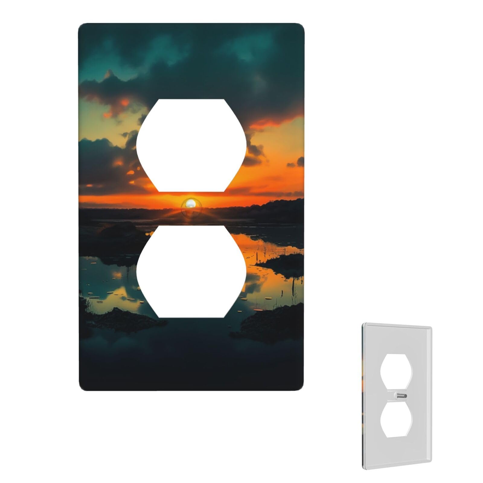1-Gang Decorator Wall Plate Sunset Dawn Light Switch Cover Single Gang Receptacle Wall Plate Standard Size 4.5" x 2.76" Wallplate Unbreakable Polycarbonate Outlet Faceplates Cover