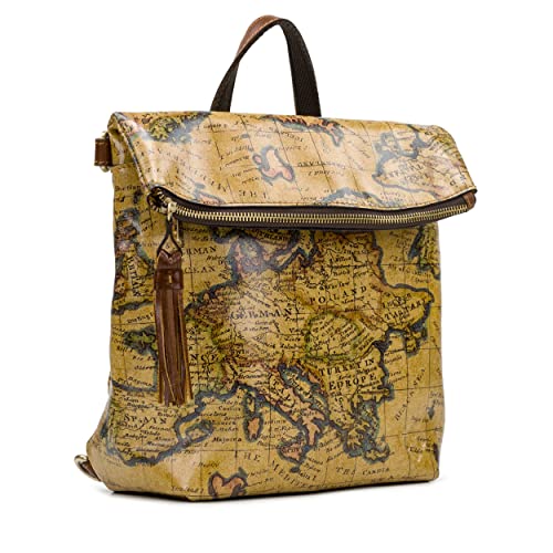 Image of Patricia Nash Luzille 100% Full Grain Leather Backpack for Women - Convertible Backpack Tote - Genuine Leather BackPack Purse /Crossbody, Euro Map O /S