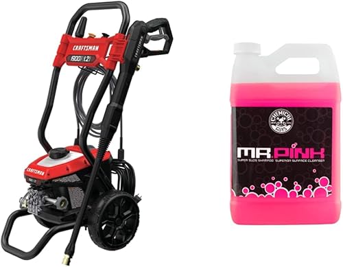 CRAFTSMAN Lavadora a presión, 1900 PSI (CMEPW1900) y Chemical Guys CWS_402 Mr. Pink Jabón espumoso para lavado de autos, camiones, motocicletas,