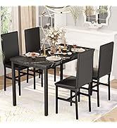 Amazon.com - furlinkhm Folding Dining Table Set for 4, Dinner Table ...