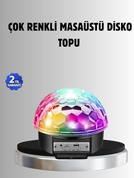 YamanHobi Bluetooth Kontroll  Masa st  Disko Topu I    Renkli LED I k G sterisi ve Uzaktan Kumanda -