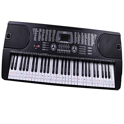 Transparent Piano Stickers For Keys,[2 Pack] Dopoo Removable Piano Keyboard Letters Key Labels (For 37/49/54/61/88 Keys) No Trace After Sticking, Great For Piano Beginners-One Colorful And One Black #TOP7