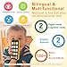 KALUYA Bilingual Baby Phone Toy Phone for Toddler 1-3, Fun Early Learning Musical Baby Toys for 6-12 Months with Sounds and Light, English/Spanish, Gift for 1 Year Old Boys Girls Kids Infant, Orange