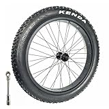 Electric Fat Bike Front Wheel 26''x4.0 with Tire Bearing Hub 12GA Spokes Black Alloy Aluminum Snow Bicycle fatbike Rim Wheel 26 Bolt On