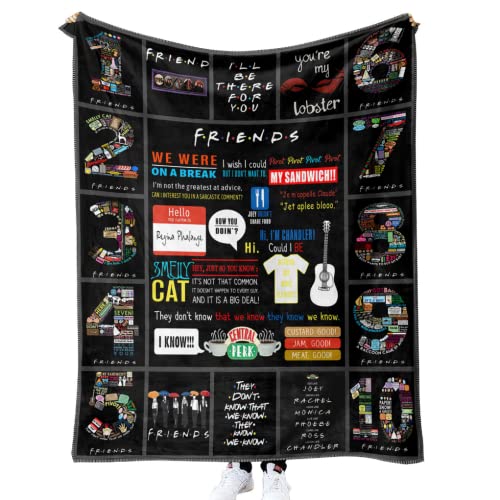 DOTERO Friends Manta de forro polar de 150 x 200 cm, para adultos y niños (x2,100 x 140 cm)