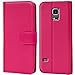 Produktbild Verco Handyhülle für Galaxy S5 Mini Hülle, Klapphülle für Samsung Galaxy S5 Mini Tasche PU Leder Flip Case Brieftasche - Pink