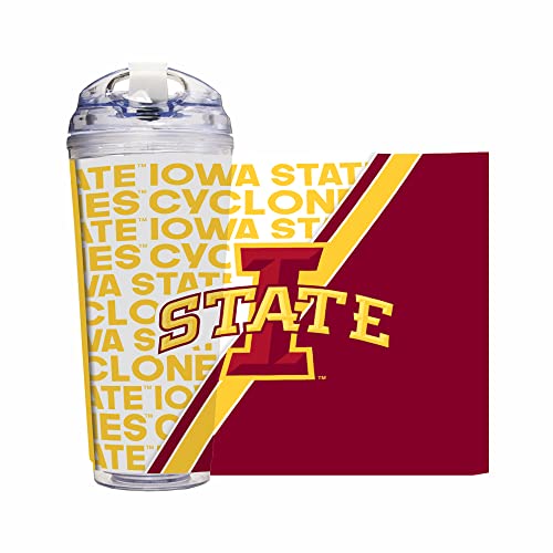 Rico Industries NCAA Iowa State Cyclones 24oz Acrylic Tumbler with Hinged Lid