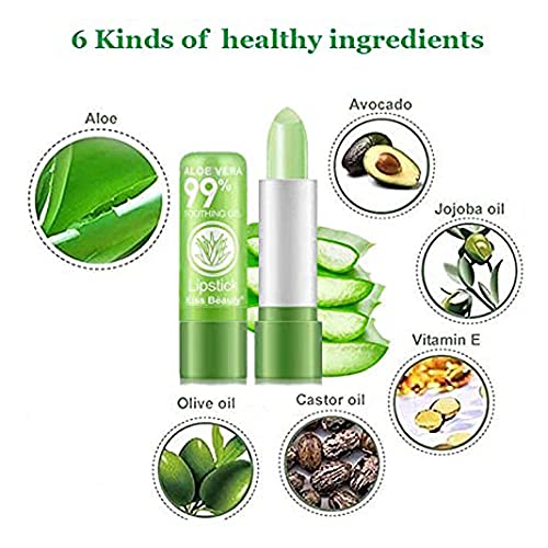 2Pcs Aloe Vera Lipstick Magic Temperature Color Change Lip Gloss Long Lasting Waterproof Moisturizing Lip Balm Lips Moisturizer Beauty Makeup #TOP7