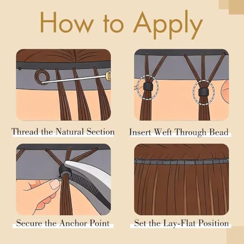 Image of Double Invisible PU OVO Butterfly Weft Human Hair Extensions 20in Remy Human Hair Glueless Micro Beads Heat-Friendly Soft for Women Daily Wear Wedding Birthday to Add Volume & Length (Jet Black)