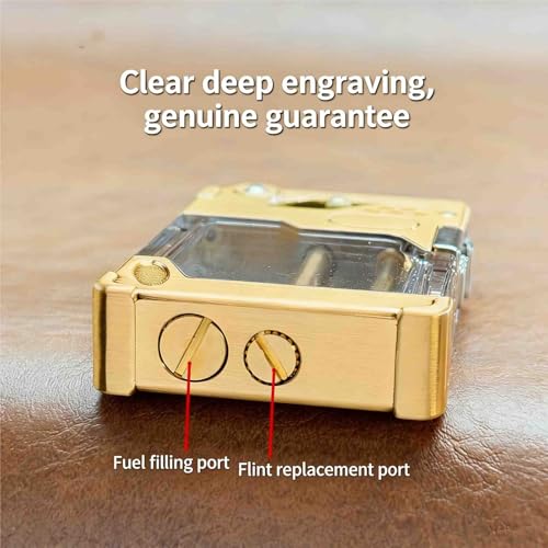 Encendedor mecánico retro para hombre con tanque transparente miniatura 5
