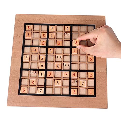 Image of GOTHINK Wooden Sudoku Puzzle Set, Challenge Your Mind with 11.6 Inch Sudoku Board Game, Includes 90 Large Number & Thinking Tiles, 2 Drawers for Storage, for All Ages