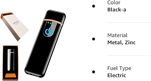 Miniatura 8 de Encendedor electrónico, encendedor recargable por USB, mini pantalla táctil creativa, pantalla LED, resistente al viento, encendedor sin llama con