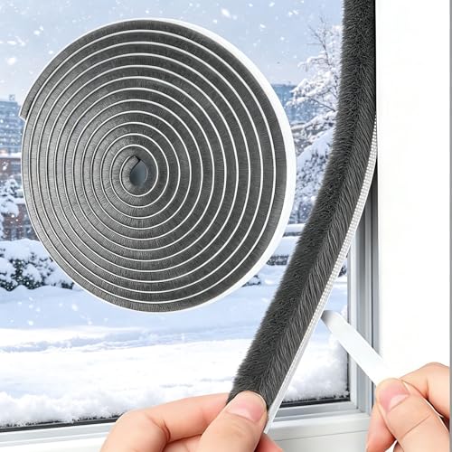 WEZKYLCG 40FT Self-Adhesive Weather Stripping for Doors and Windows Insulation Soundproofing Door Draft Stopper Gap Filler for Sliding Front Exterior Frames(0.35 Wide X 0.35 Thick)