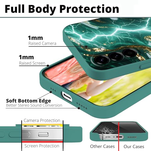 Coque Samsung A26 5G antichoc silicone vert marbre évite les chutes