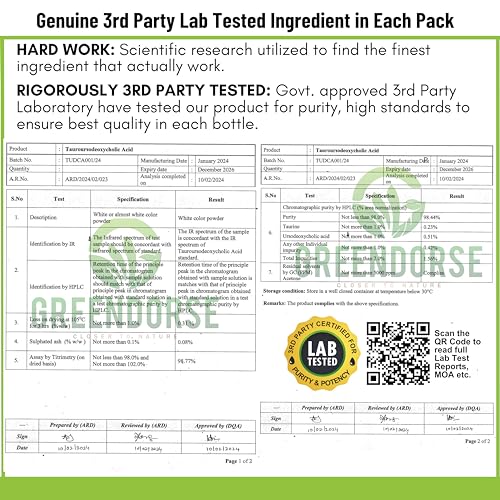 Image of GREENDORSE TUDCA + NAC (N-Acetyl cysteine) supplement 99% purity| Liver, Kidney, Heart, all Organs Support| On /Post Steroid & Supplementation Cycle Support for Bodybuilders, Weightlifters & Athletes- 60 Capsules