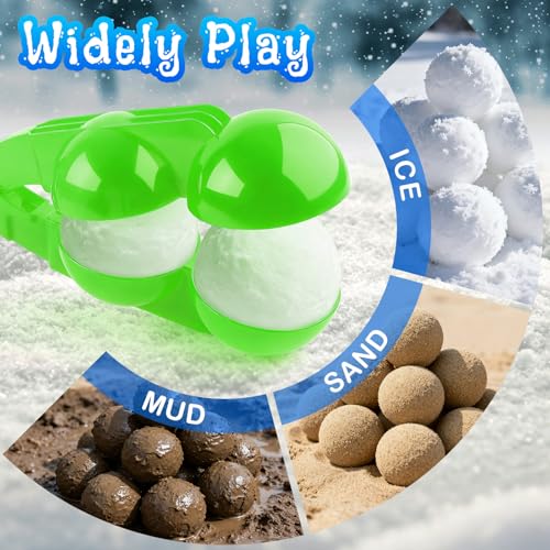 4 Pack Snowball Maker, Large Snow Ball Clip Mold Tool with Handle by BROTOU - Used condition - Image 4