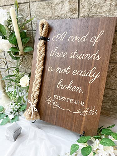 Siyoriot A Cord Of Three Strands Wedding Sign, Bible Cross Wedding Unity Sign, Tie The Knot Ceremony - Strand Of Three Cords Sign Ecclesiastes 4:9-12 #TOP1