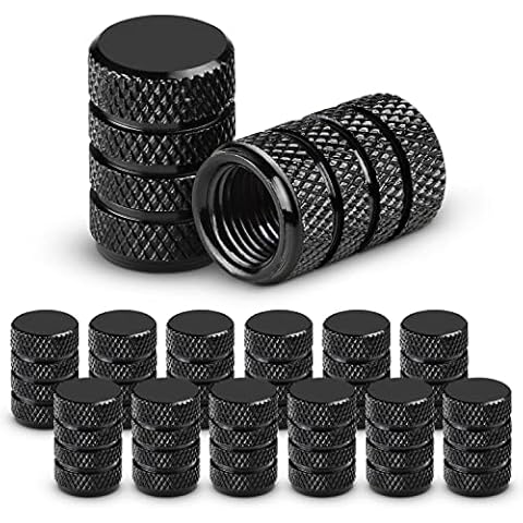Ouzorp Car Tire Caps, 12PCS Valve Stem Caps-Black, Universal Tire Valve Stem Caps for Cars, SUVs, Bike and Bicycle, Trucks, Motorcycles … Cover