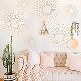 funlife Large Boho Starburst Wall Decals Peel and Stick, Self Adhesive PVC Starburst Wall Art Stickers, Home Decor Wall Stickers for Bedroom Living Room