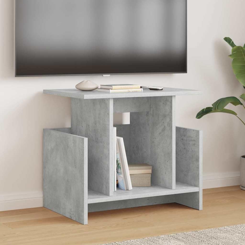 Meuble TV gris en bois d'ingénierie 50x35x45 cm pour petit salon moderne