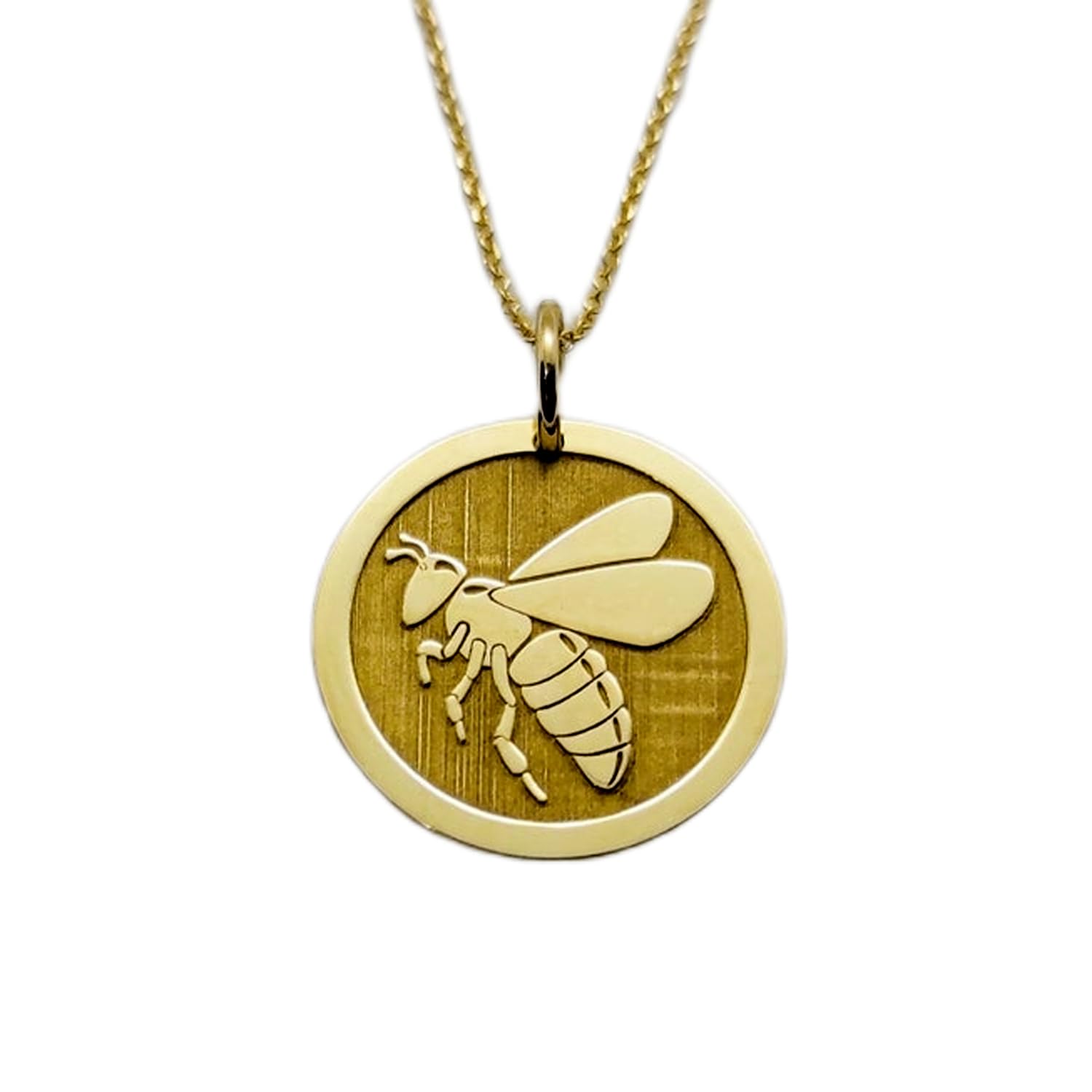 Collier pendentif pièce gravée abeille 24 mm, le cadeau mixte idéal - 4