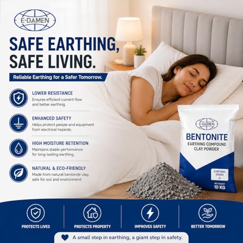 Image of Bentonite Earthing Compound Clay Powder 10 Kg - Earthing Grade Bentonite Powder for Electrical Grounding Pits Piling Grade Compound Yellow Clay Low Resistance Electrical Earthing Material