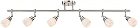 Vista 3 de Pro Track Elm Park - Kit de lámparas de techo de 6 cabezales, direccional, ajustable, plateado, acabado de níquel cepillado, cristal, moderno
