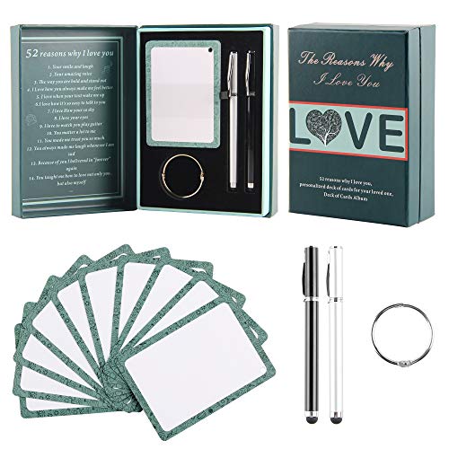 54 Love Cards Gift Set with Ring, Marker, Ball Point Pen in Luxurious Gift Box - Blank on Back to Write Your Custom Greeting