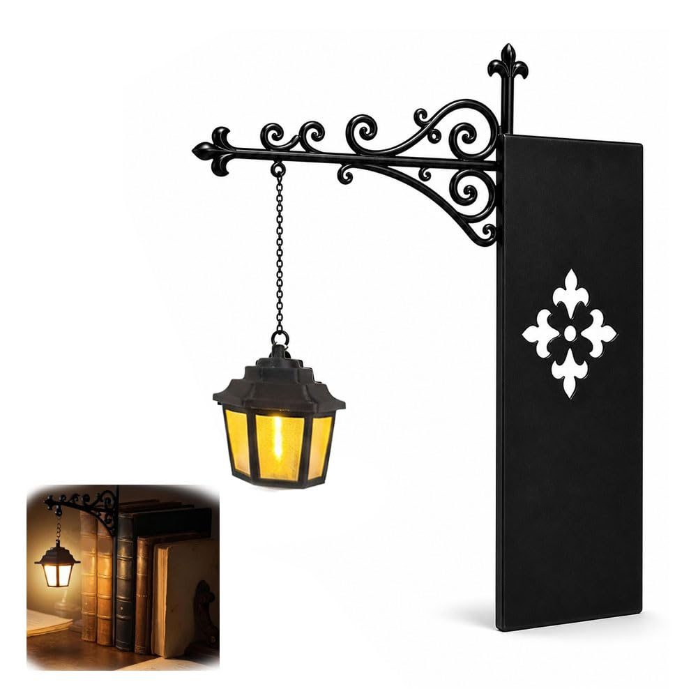 Library Lantern-Decorative Bookshelf Lighting,Bookshelf Lamp Slides Between Books,Vintage Hanging Halloween LEDBookshelf,Warm DecorativeBookshelf Lighting for Book Nook,Home Library,Reading Corner