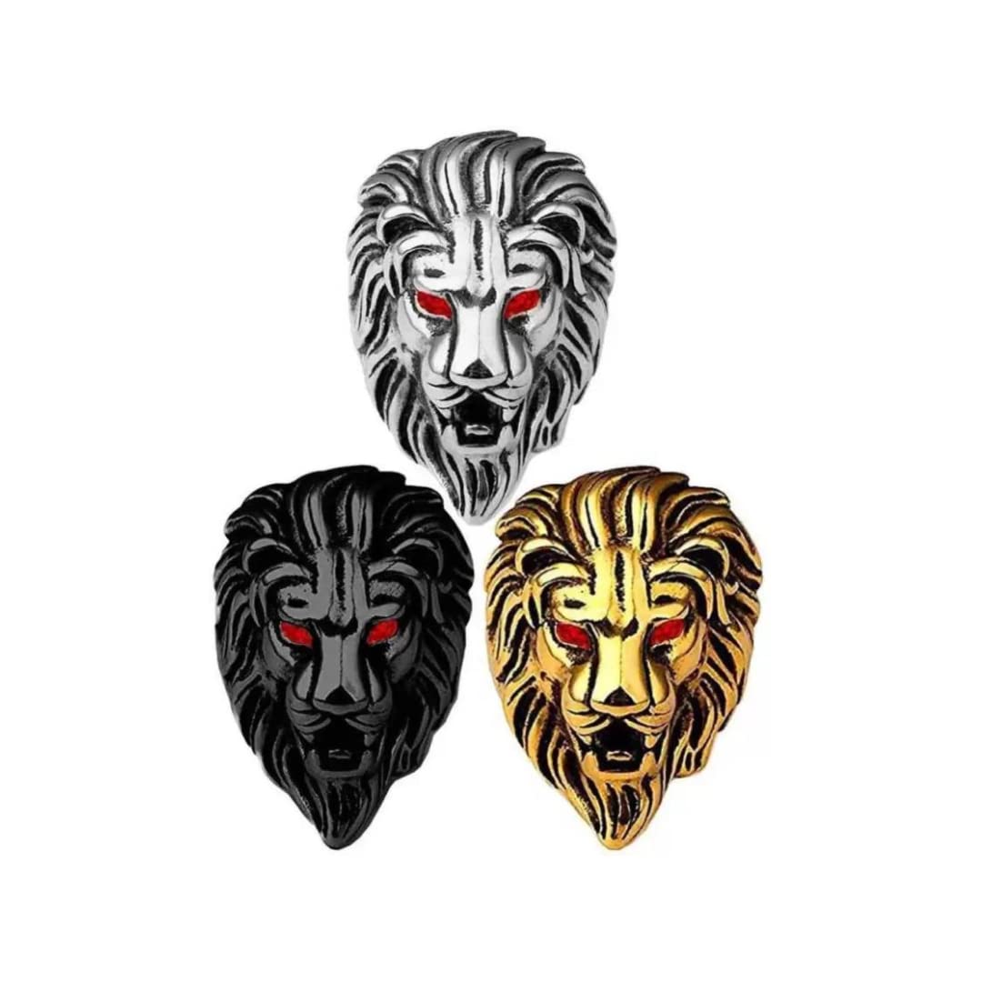 bellina Trendy Lion Head Finger Ring For Boys And Men (Pack Of 3)-picture-53