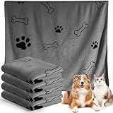 Chumia 4 Pieces Dog Towels for Drying Dogs Puppy Towel Bulk Microfiber Absorbent Towel Pet Bathing S