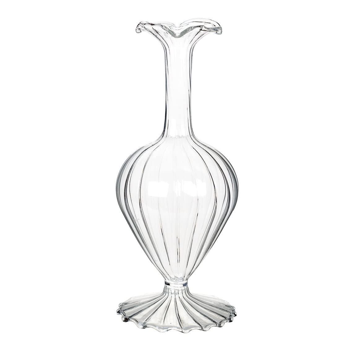 Clear Glass Bud Vase for Flowers Height 19cm| Tapered Neck for Home Décor,Windowsill, Gift for Her or Him, Wedding Centrepieces for Table Decorations, Made By Talking Tables