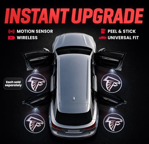 Image of LED Car Door Light - Officially Licensed NFL Wireless Projector - Show Your Team Pride - Battery Powered, Easy Install