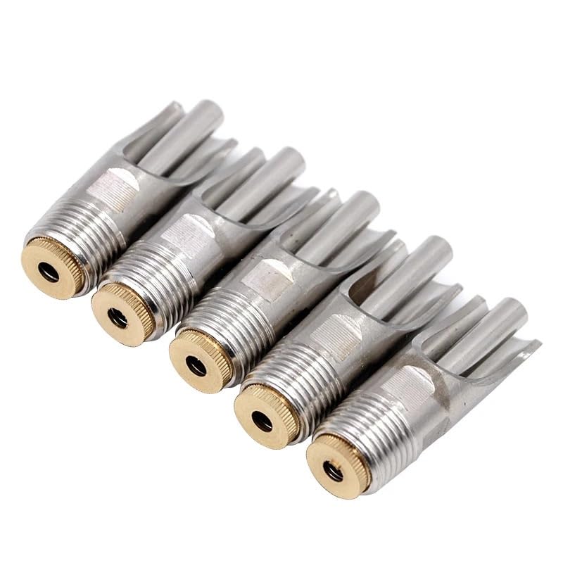 5pcs Thicken Stainless Steel Piglet Water Nipple 1/2 Inch Pig Automatic Waterer Drinker Nipple Head Farm Watering Supplies(Connector)