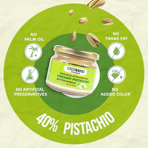 Image of Jindal Cocoa Cocoburst Pistachio Spread with 40% Pistachios - Creamy Pistachio Butter & Pista Cream for Kunafa - 300g | Cocoa Butter Blend | No Palm Oil | Protein-Rich | No Trans Fat, Colors, or Preservatives | 100% Vegetarian.