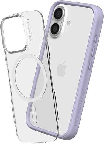 RhinoShield Mod NX MagSafe Compatible Case for iPhone 16 Plus Lavender | Strong Magnetic, Bumper Case with Backplate, Modular 2 Way Design, Military Grade Drop Protection
