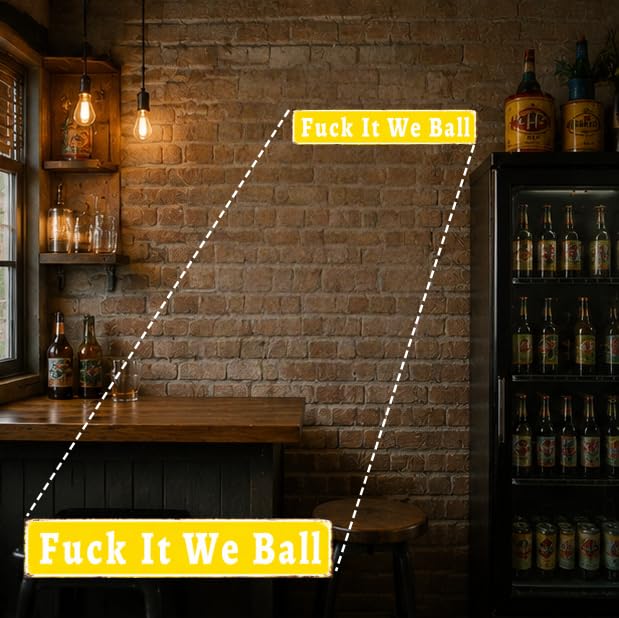 Fuck It We Ball Metal Sign, 16x4 Funny Meme Wall Decor, Garage Game Rooms - image 6