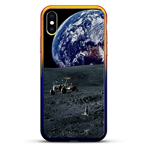 Space: Earth, Moon, Rover | Luxendary Gradient Series Clear Ultra Thin Silicone Case For Iphone Xs Max (6.5") In Sunrise Blue #TOP3
