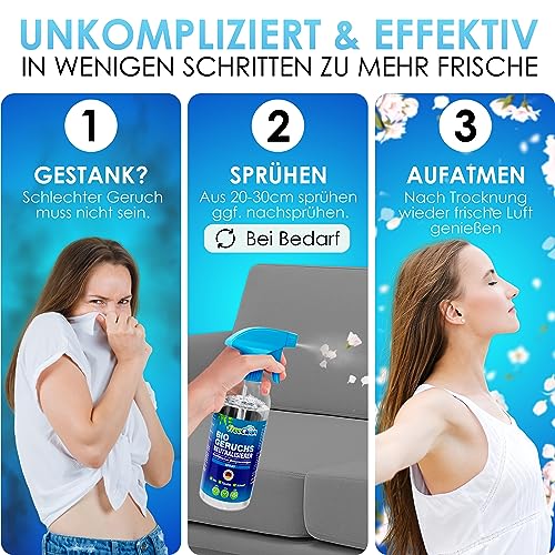 FreeClean® Bio Geruchsneutralisierer Spray 500ml [EXTRA STARK OHNE Chemie] - Enzymreiniger Katzenurin - Hochkonzentrierter Geruchsentferner als Textilerfrischer Spray - Made in DE